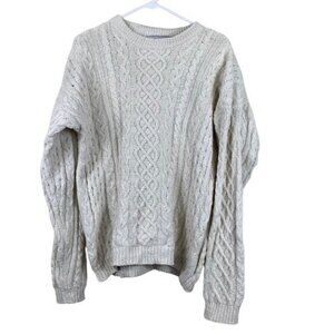 Vintage Method Silk Blend Cable Knit Grandpa Sweater Large Retro
